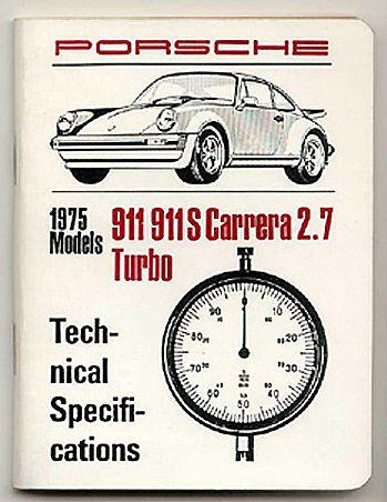 Spec Book/ スペックブック　911/911T 75